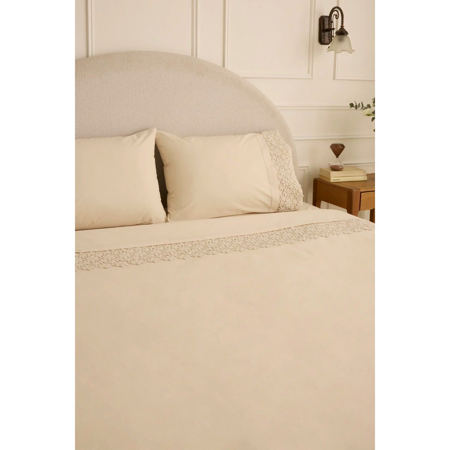 Karaca Home Rosal Embroidered Double Duvet Cover Set Beige - MALLTURK