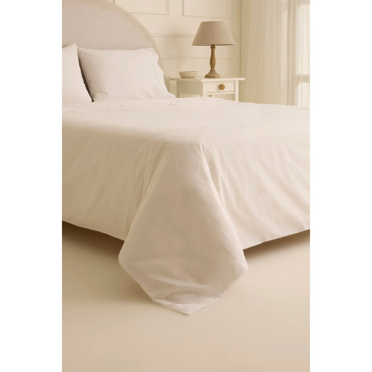 Karaca Home Elvion Lace Double Duvet Cover Set White - MALLTURK