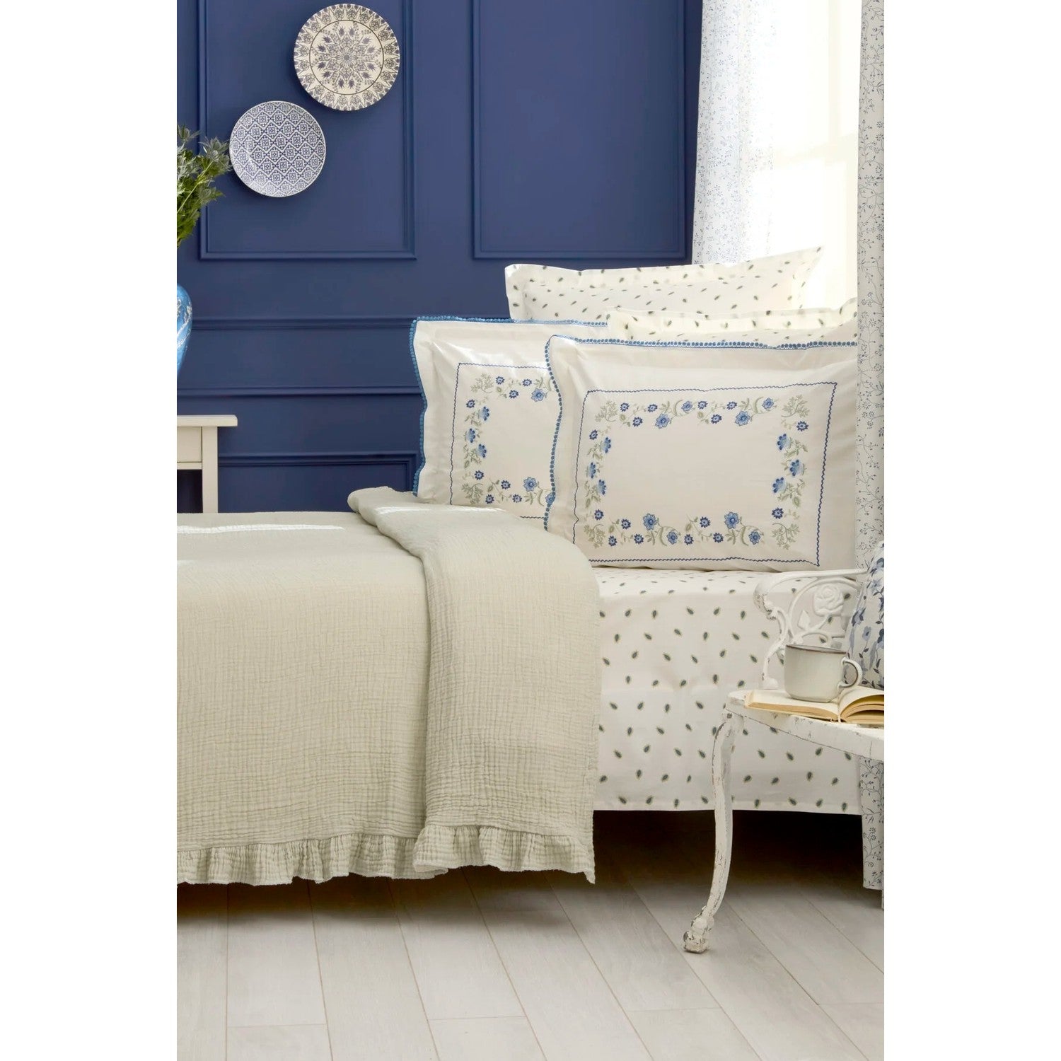 Karaca Home Noeris 100% Cotton Nish Set Double Bed Quilted Bedding Set Multicolour - MALLTURK