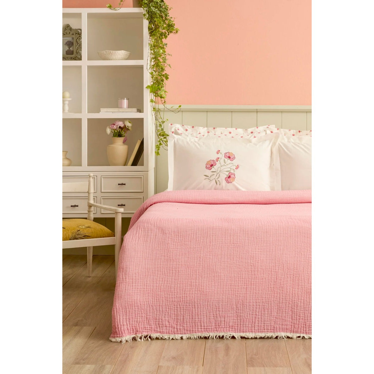 Karaca Home Alvero 100% Cotton Nish Set Double Bed Quilted Bedding Set Multicolour - MALLTURK