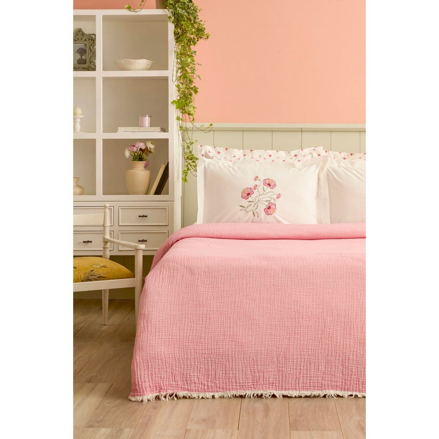 Karaca Home Alvero 100% Cotton Nish Set Double Bed Quilted Bedding Set Multicolour - MALLTURK