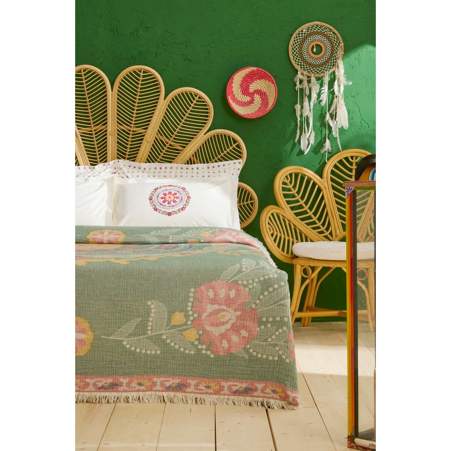 Karaca Home Luneor 100% Cotton Nish Set Double Bed Quilted Bedding Set Multicolour - MALLTURK