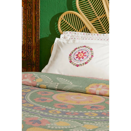 Karaca Home Luneor 100% Cotton Nish Set Double Bed Quilted Bedding Set Multicolour - MALLTURK