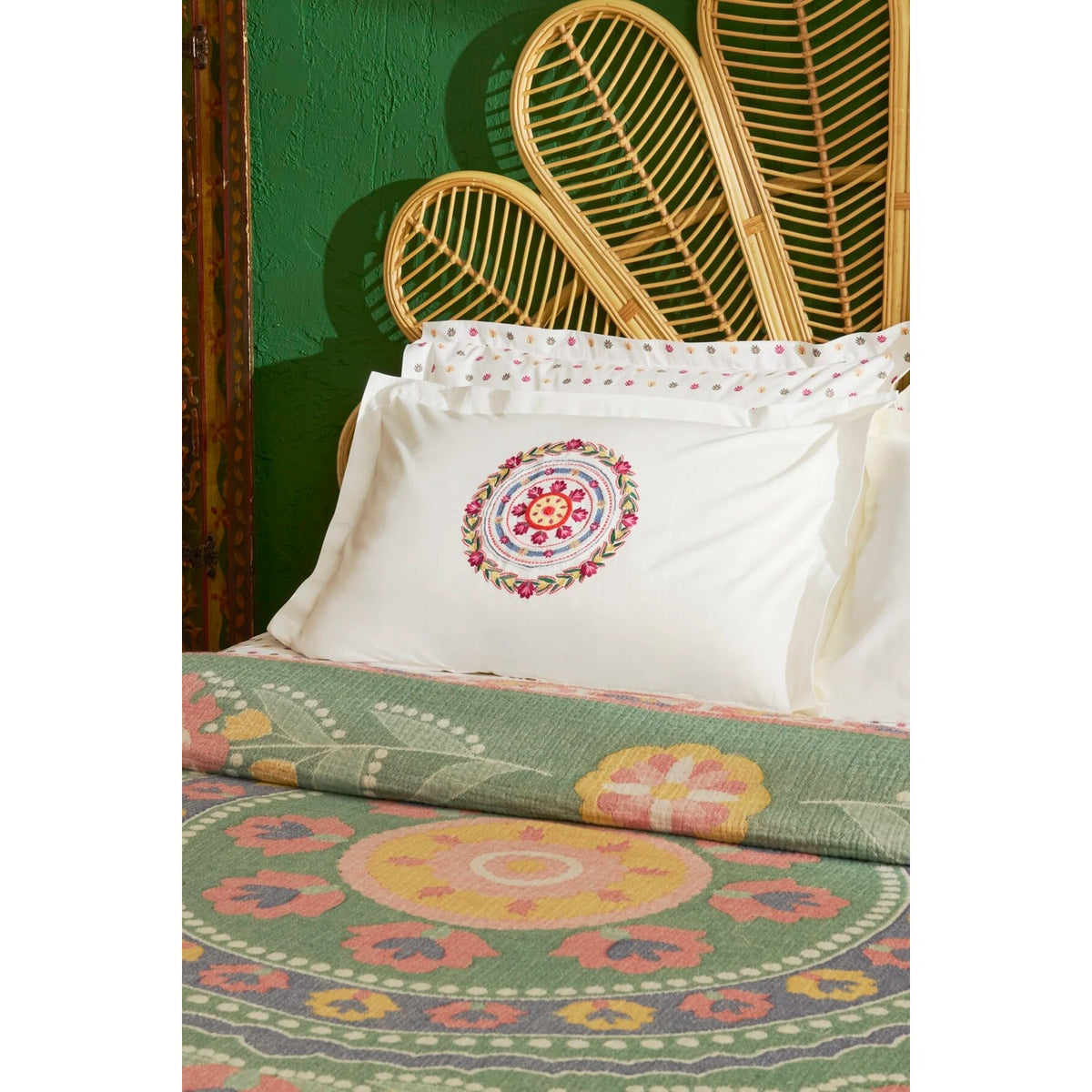 Karaca Home Luneor 100% Cotton Nish Set Double Bed Quilted Bedding Set Multicolour - MALLTURK