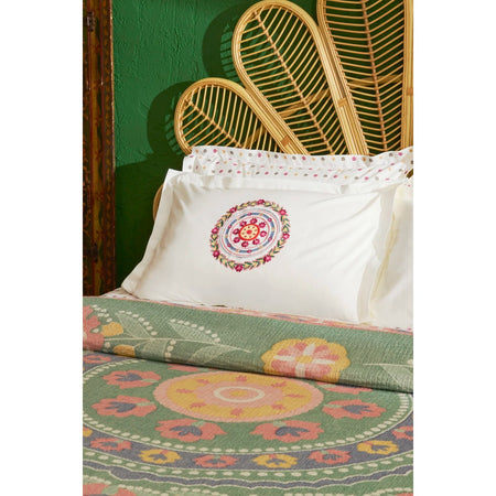 Karaca Home Luneor 100% Cotton Nish Set Double Bed Quilted Bedding Set Multicolour - MALLTURK