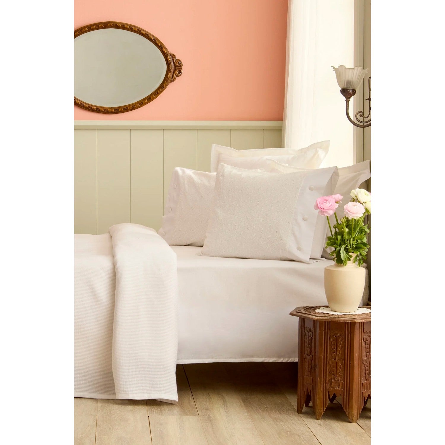 Karaca Home Rivora Nish Set Double Bed Quilt Set White - MALLTURK