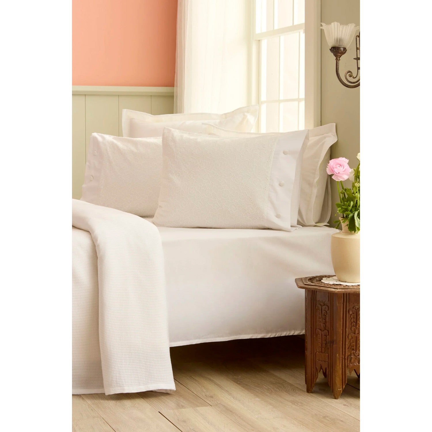 Karaca Home Rivora Nish Set Double Bed Quilt Set White - MALLTURK