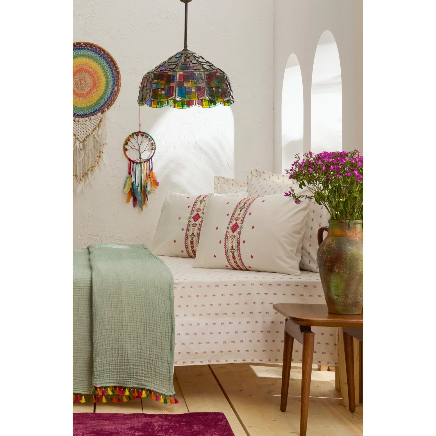 Karaca Home Elvra 100% Cotton Nish Set Double Bed Quilted Bedding Set Multicolour - MALLTURK