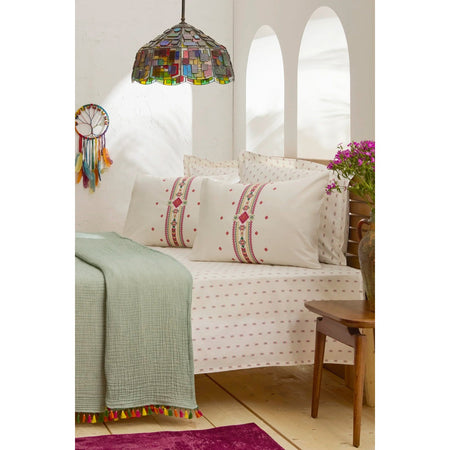 Karaca Home Elvra 100% Cotton Nish Set Double Bed Quilted Bedding Set Multicolour - MALLTURK