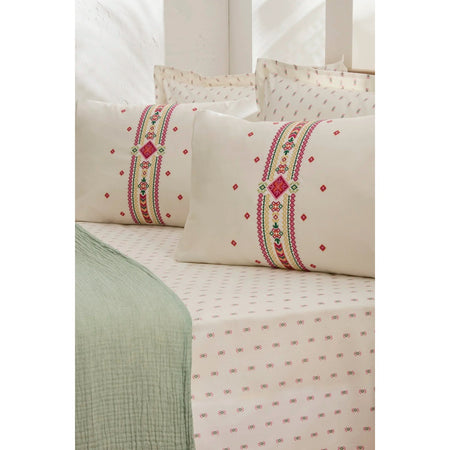Karaca Home Elvra 100% Cotton Nish Set Double Bed Quilted Bedding Set Multicolour - MALLTURK