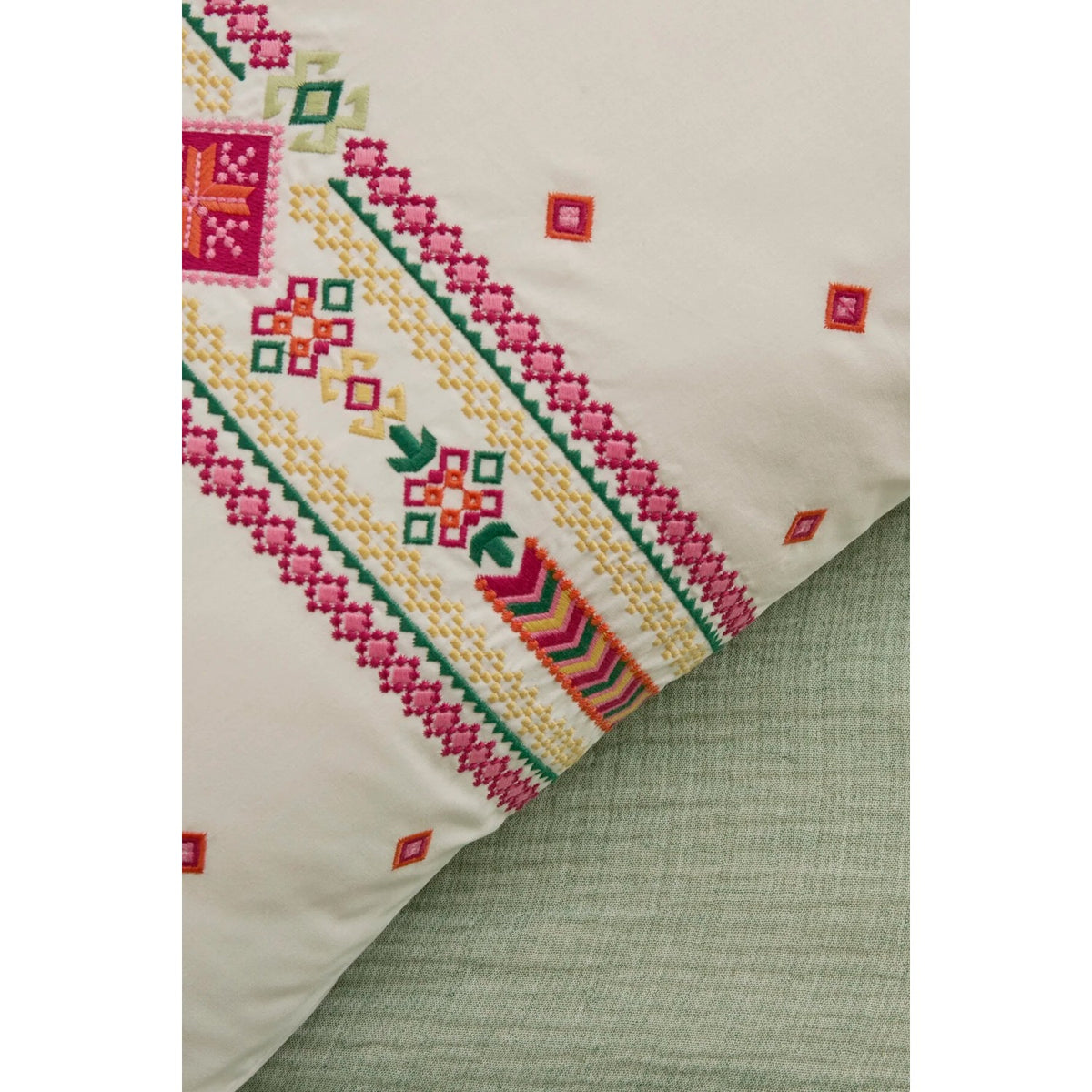 Karaca Home Elvra 100% Cotton Nish Set Double Bed Quilted Bedding Set Multicolour - MALLTURK