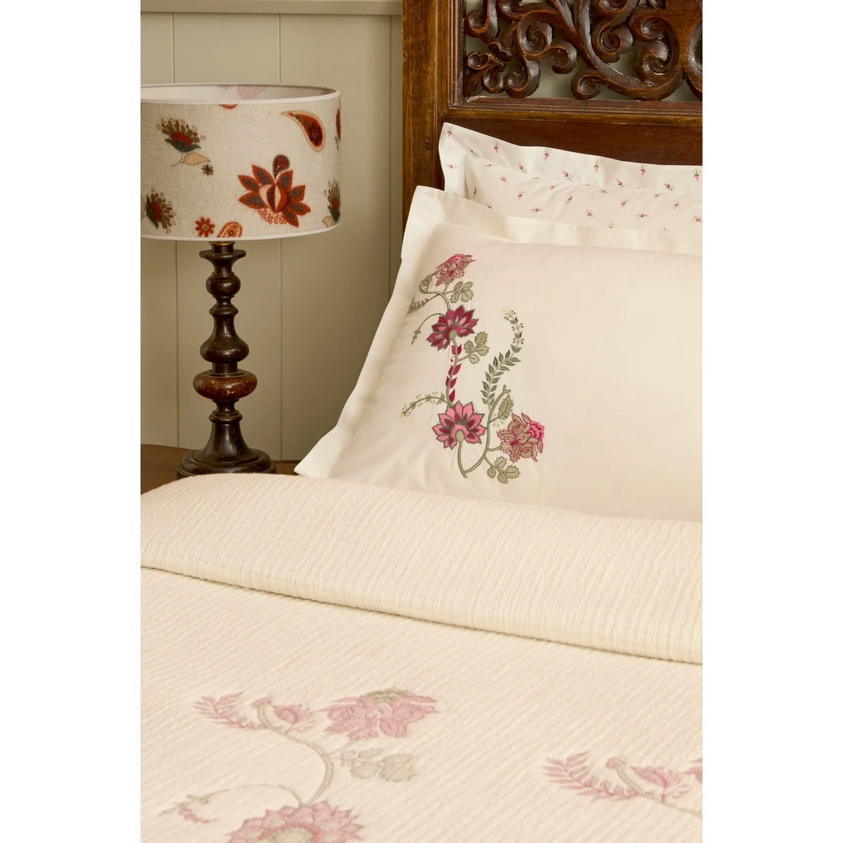 Karaca Home Noera 100% Cotton Nish Set Double Bed Quilted Bedding Set Multicolour - MALLTURK