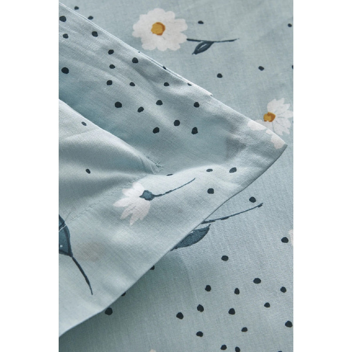 Karaca Home Daisy 100% Cotton Single Duvet Cover Set Mint - MALLTURK