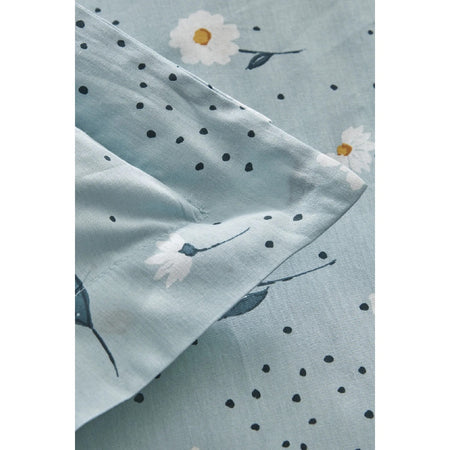 Karaca Home Daisy 100% Cotton Single Duvet Cover Set Mint - MALLTURK