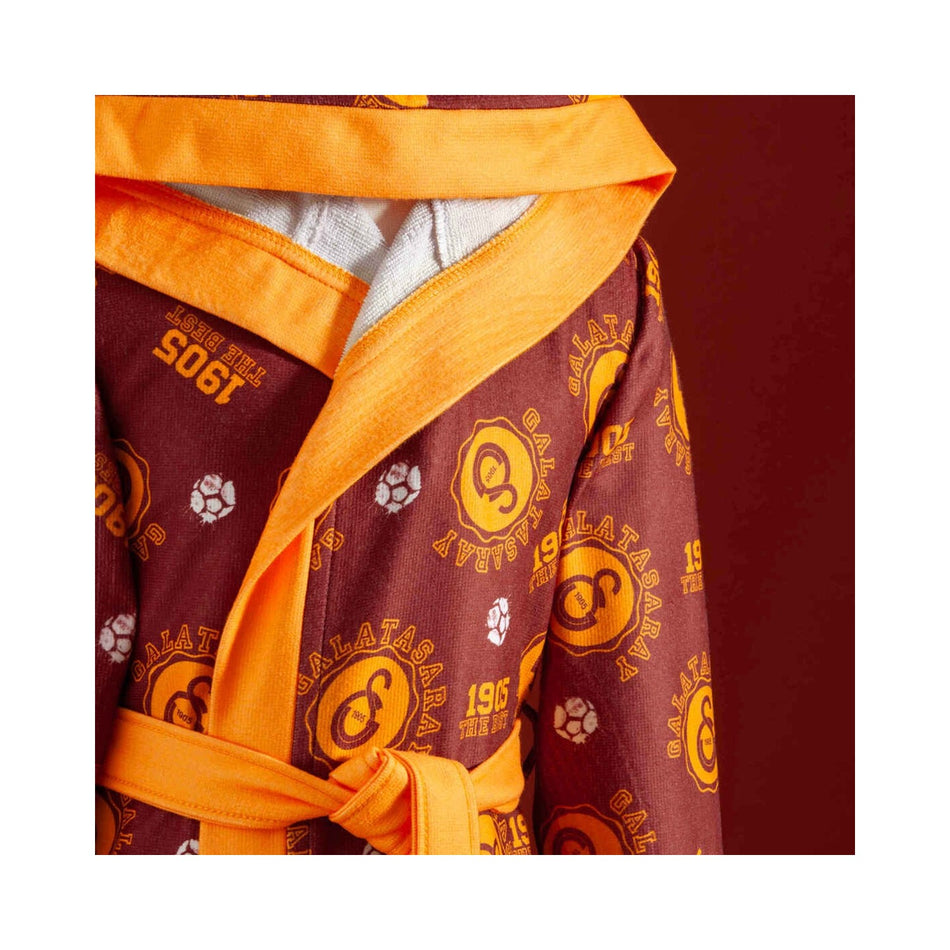 Tac Licensed Galatasaray 10-12 Years Old Printed Children's Bathrobe - MALLTURK