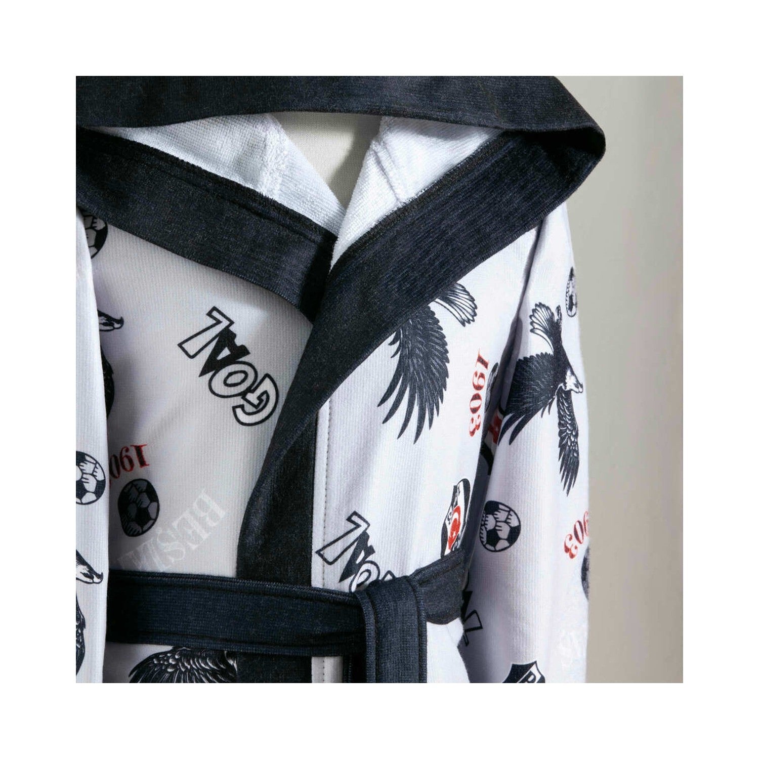 Tac Licensed Besiktas 12-14 Years Old Printed Children's Bathrobe - MALLTURK