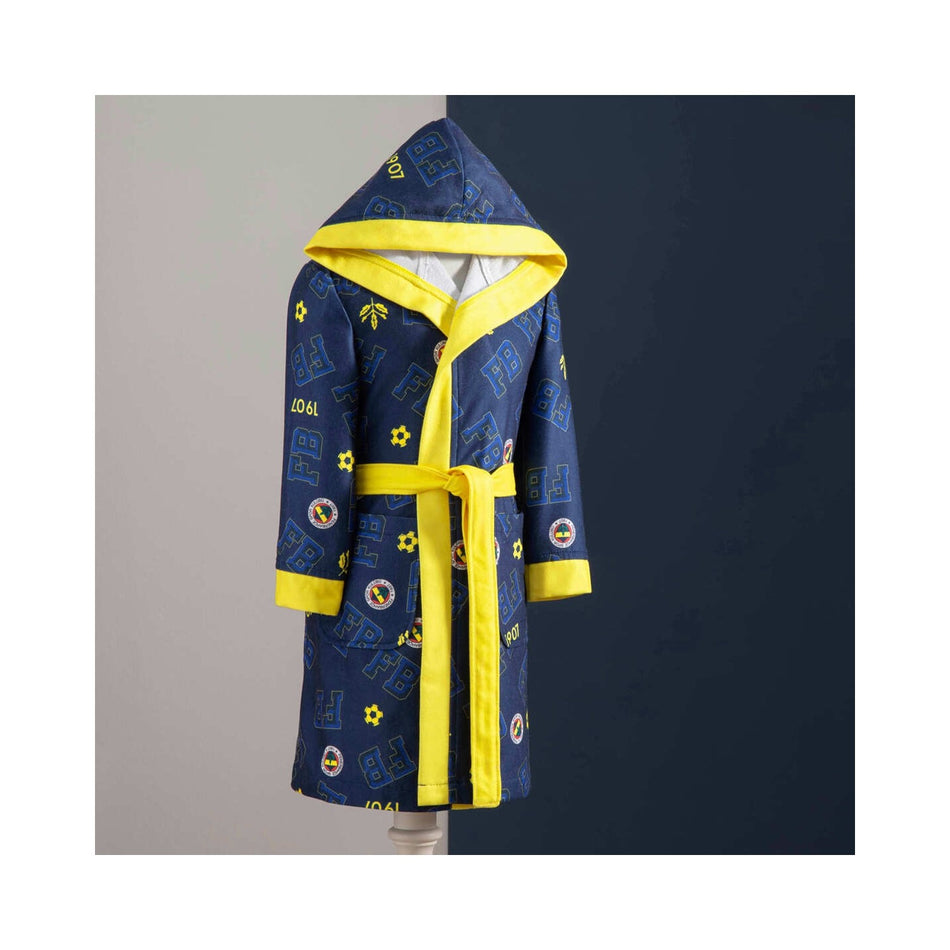 Tac Licensed Fenerbahce 8-10 Years Old Printed Children's Bathrobe - MALLTURK