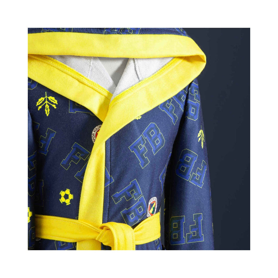 Tac Licensed Fenerbahce 8-10 Years Old Printed Children's Bathrobe - MALLTURK