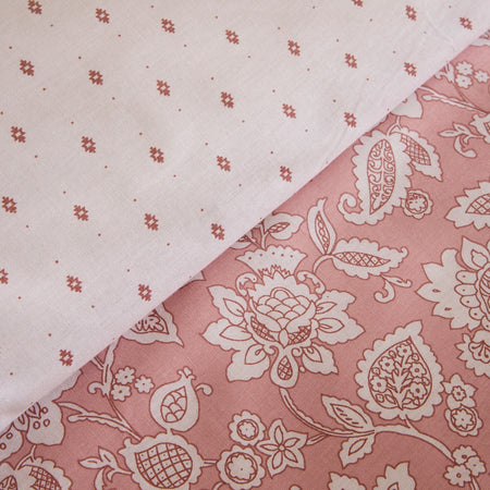 Karaca Home Celerina Pink %100 Cotton Double Fitted Duvet Cover Set - MALLTURK