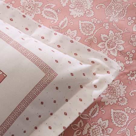 Karaca Home Celerina Pink %100 Cotton Double Fitted Duvet Cover Set - MALLTURK