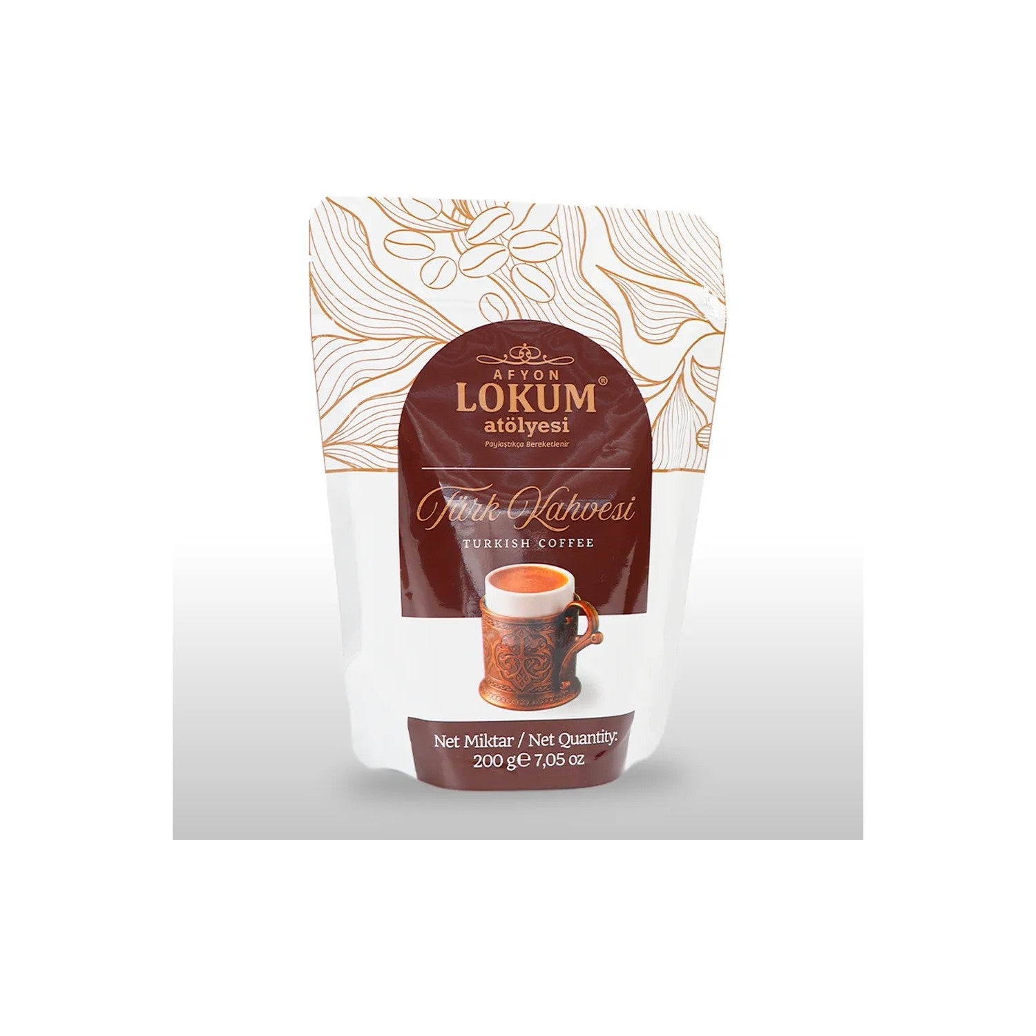 Lokum Workshop Afyon Lokum Turkish Coffee 200g Caffeinated Ground Coffee Flavored Fresh and Delicious - MALLTURK