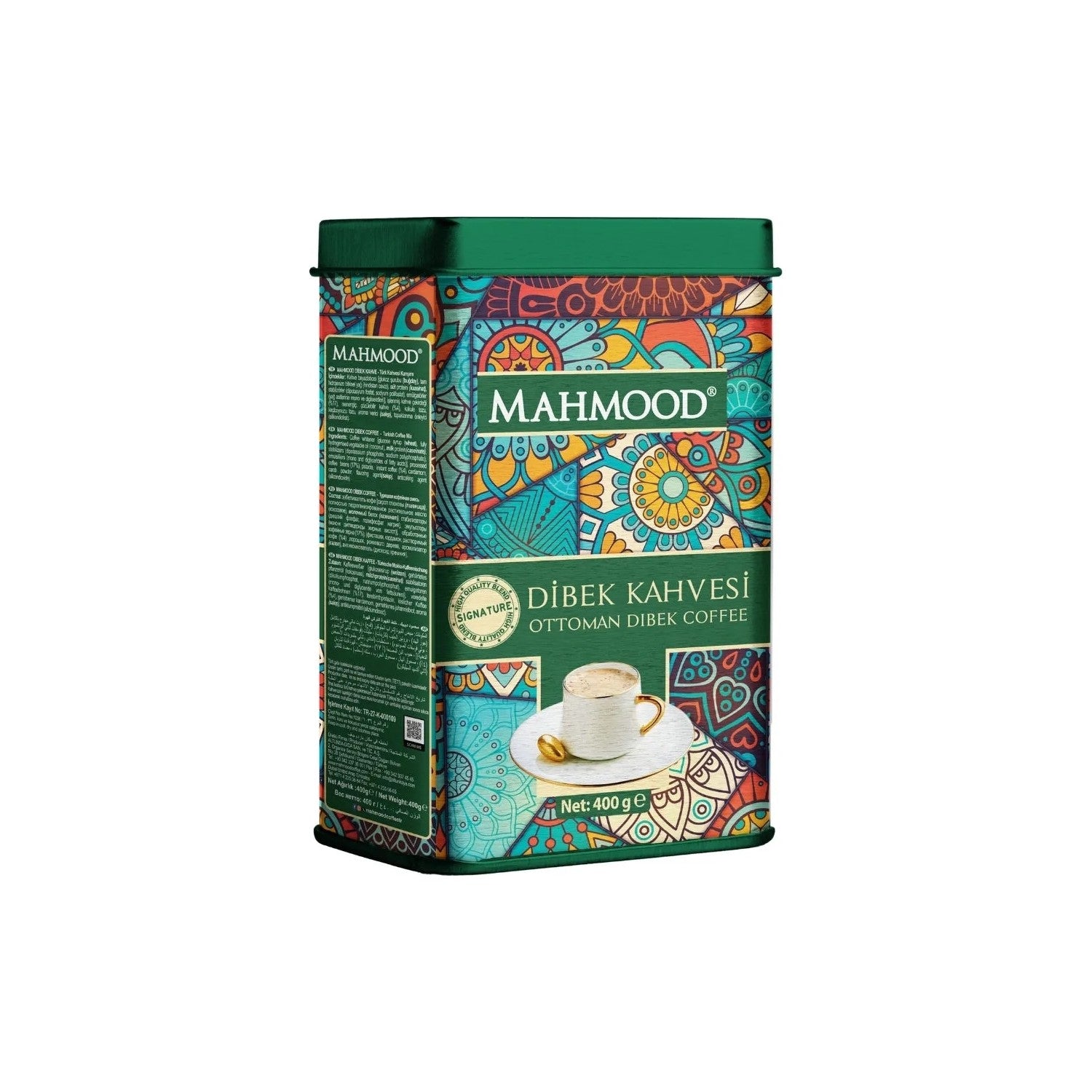 Mahmood Coffee Mahmood Dibek Coffee in a Tin Can with Measuring Spoon 400g - Medium Roast Turkish Coffee 100g - MALLTURK