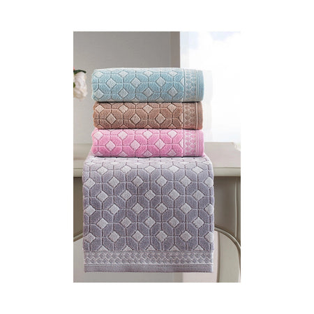 Ozdilek Decora Velvet Bath Towel 90x150 cm Pink - MALLTURK