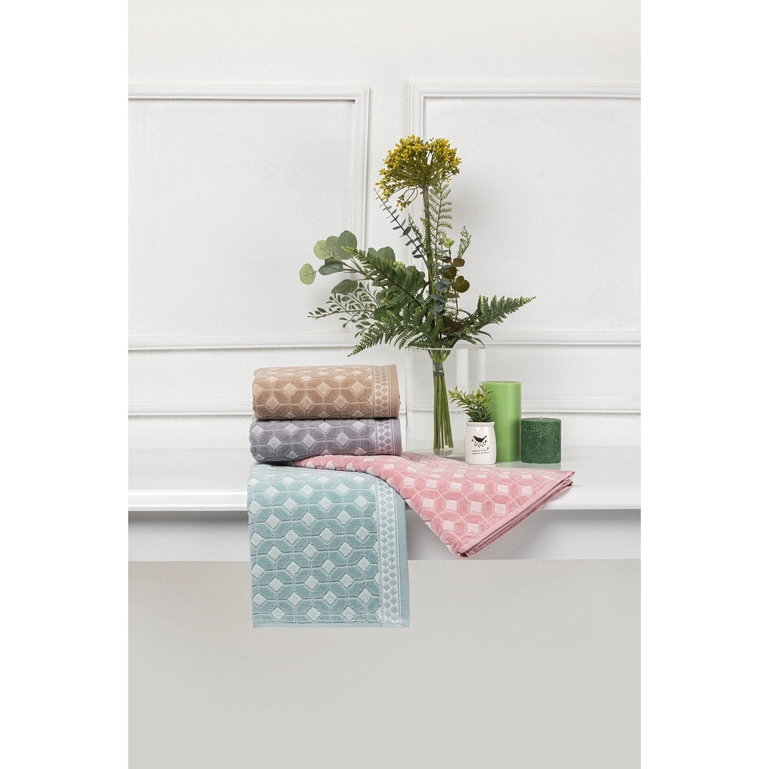 Ozdilek Decora Velvet Bath Towel 90x150 cm Pink - MALLTURK