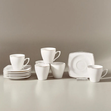 Karaca Jamie Porcelain Turkish Coffee Cup Set for 6, 90 ml - MALLTURK