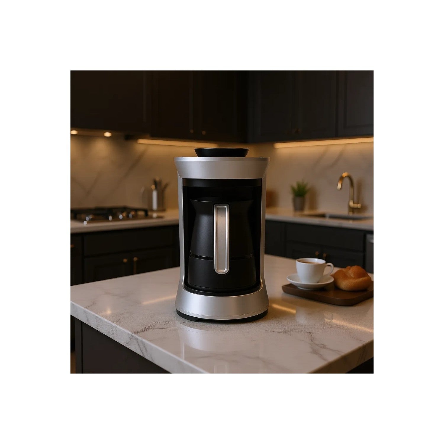 Arnica IH32051 Kopuklu Turkish Coffee Maker, Silver, 4-Cup Capacity - MALLTURK