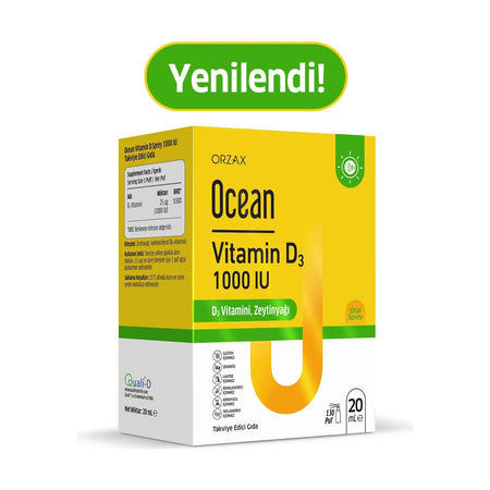 Orzax Ocean Vitamin D3 1000 lU Spray 20 ml - MALLTURK