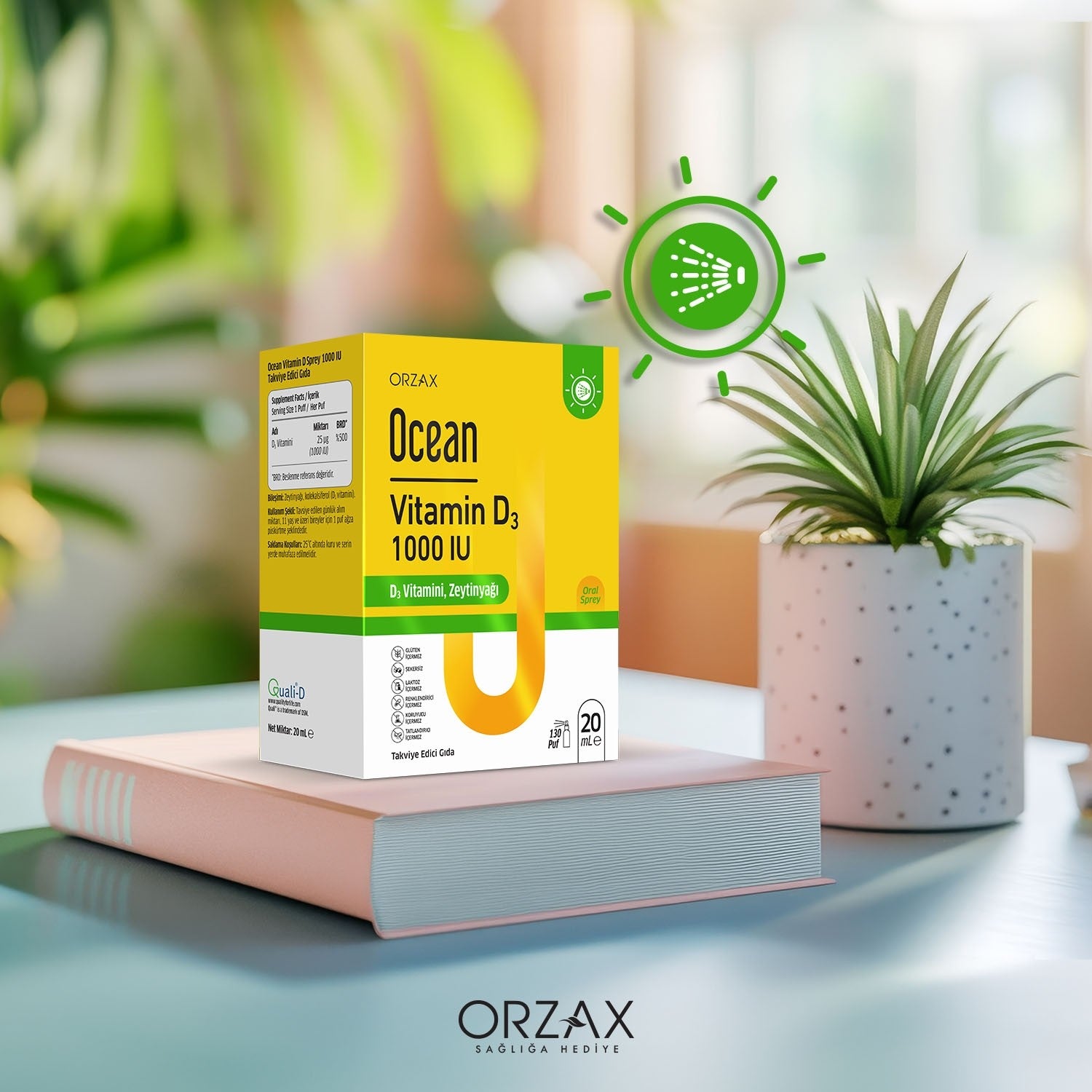 Orzax Ocean Vitamin D3 1000 lU Spray 20 ml - MALLTURK
