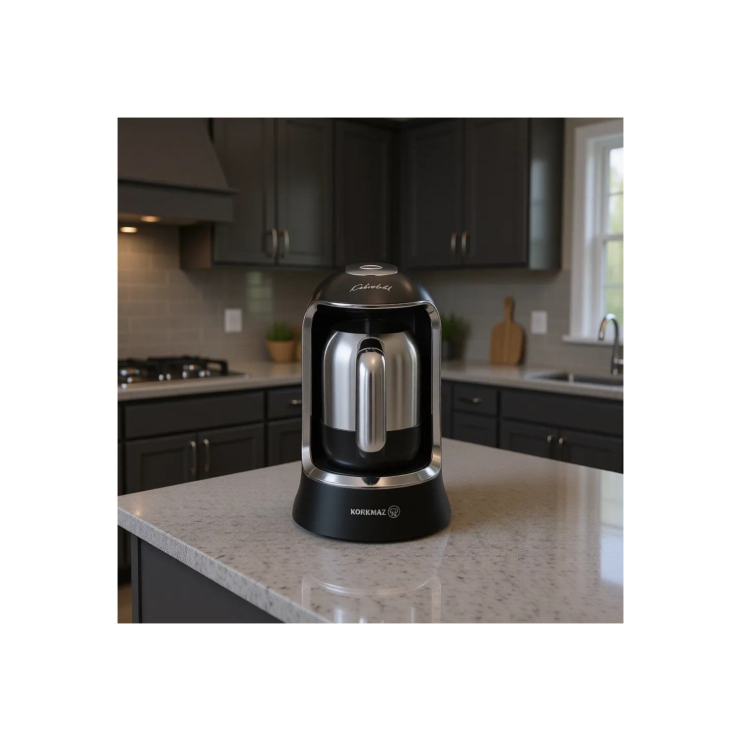 Korkmaz Kahvekolik A860-15 Automatic Coffee Maker, Anthracite - MALLTURK