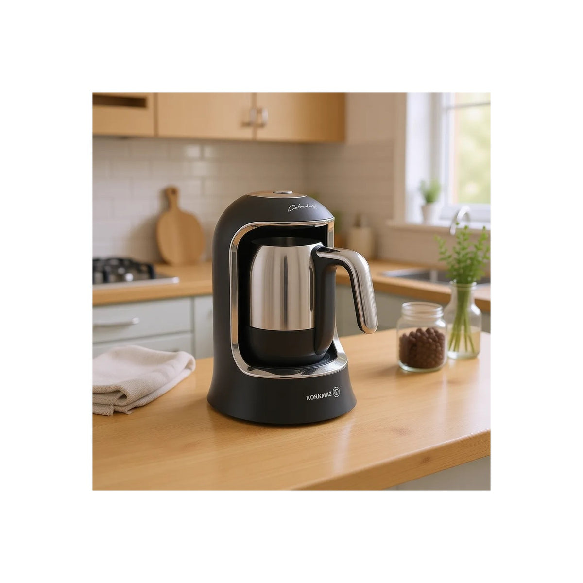 Korkmaz Kahvekolik A860-15 Automatic Coffee Maker, Anthracite - MALLTURK