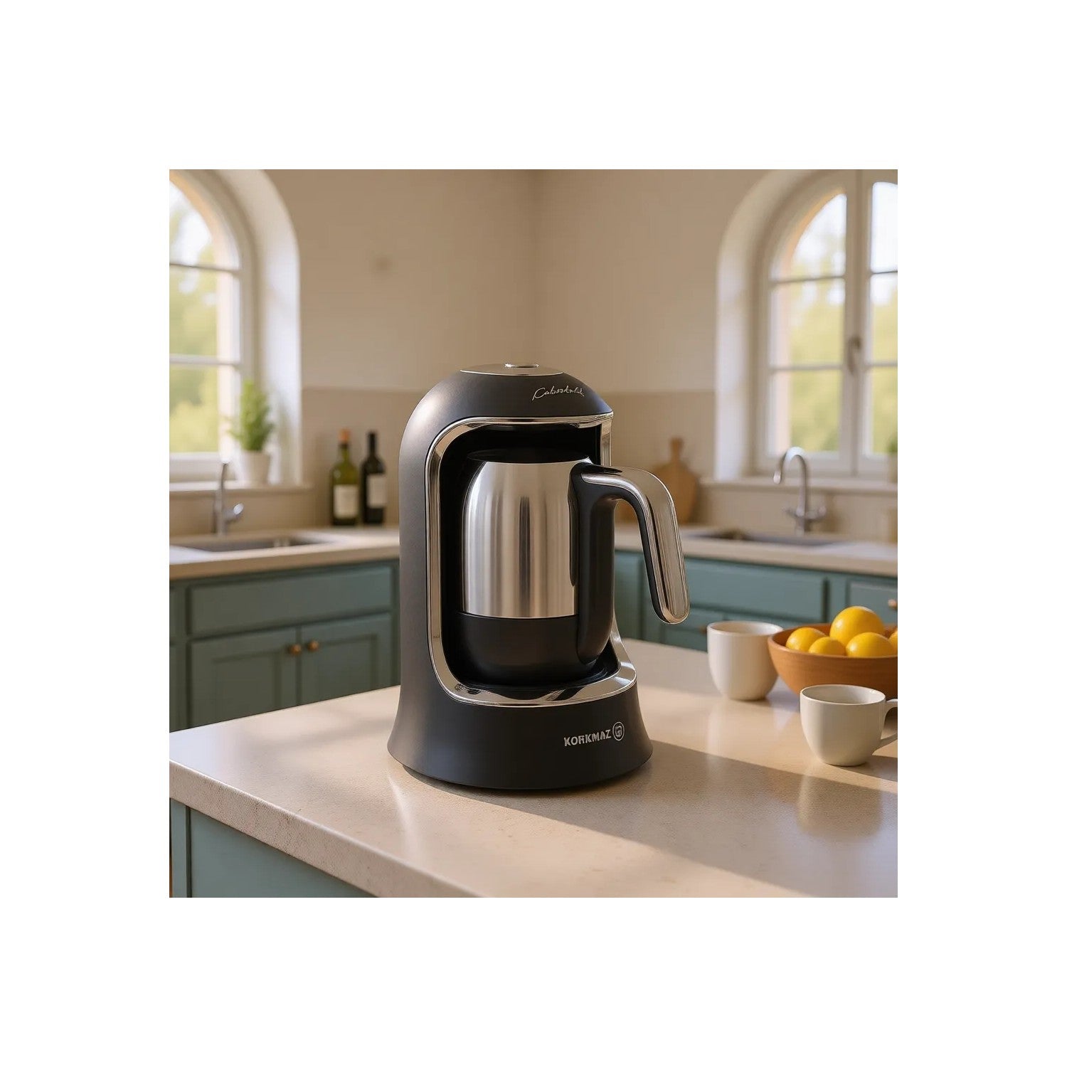 Korkmaz Kahvekolik A860-15 Automatic Coffee Maker, Anthracite - MALLTURK