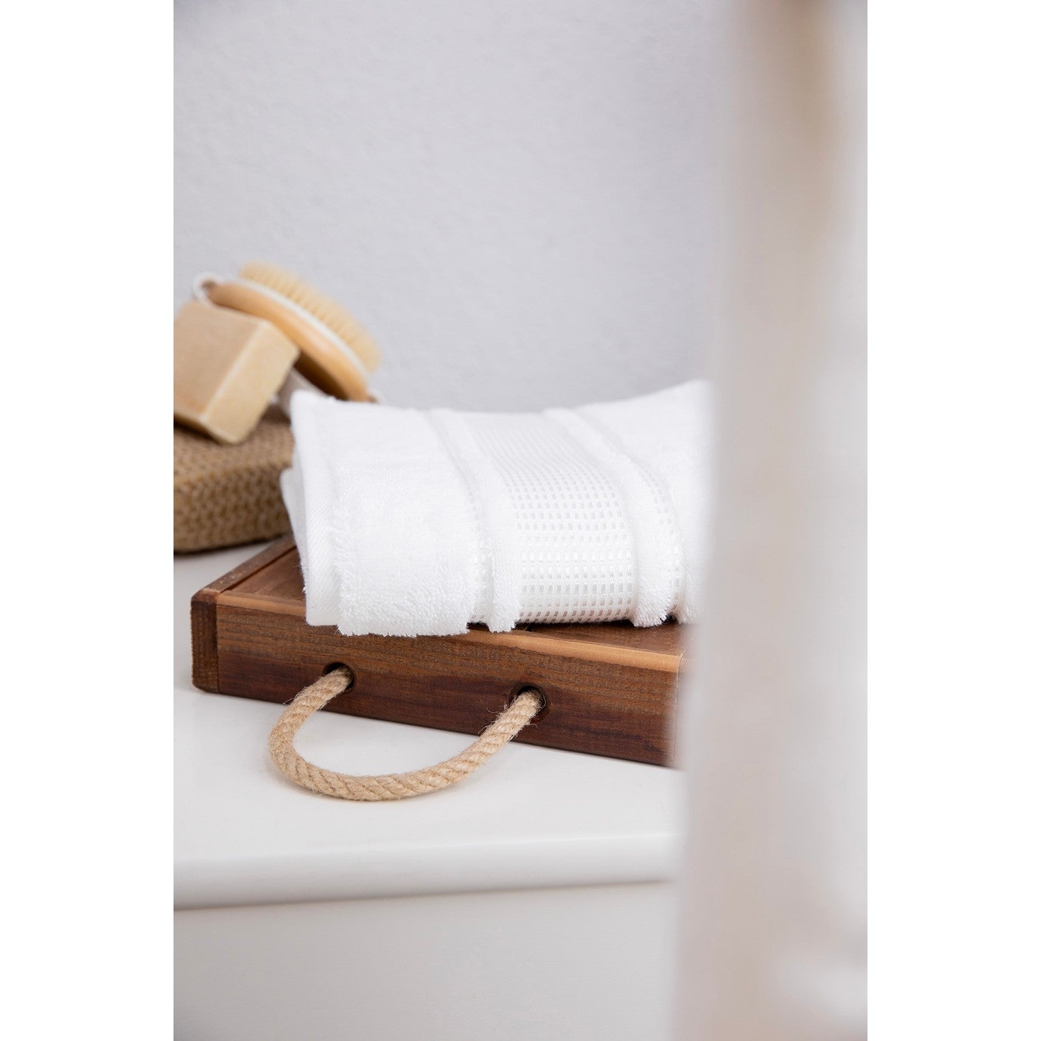 Ozdilek Colourist Hand and Face Towel 50x90 - White - MALLTURK
