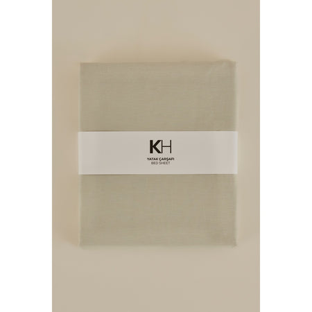Karaca Home Basic 100% Cotton Double Flat Sheet, Sage - MALLTURK