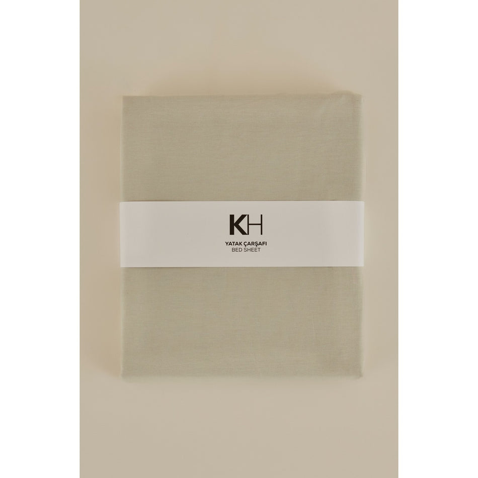 Karaca Home Basic 100% Cotton Double Flat Sheet, Sage - MALLTURK