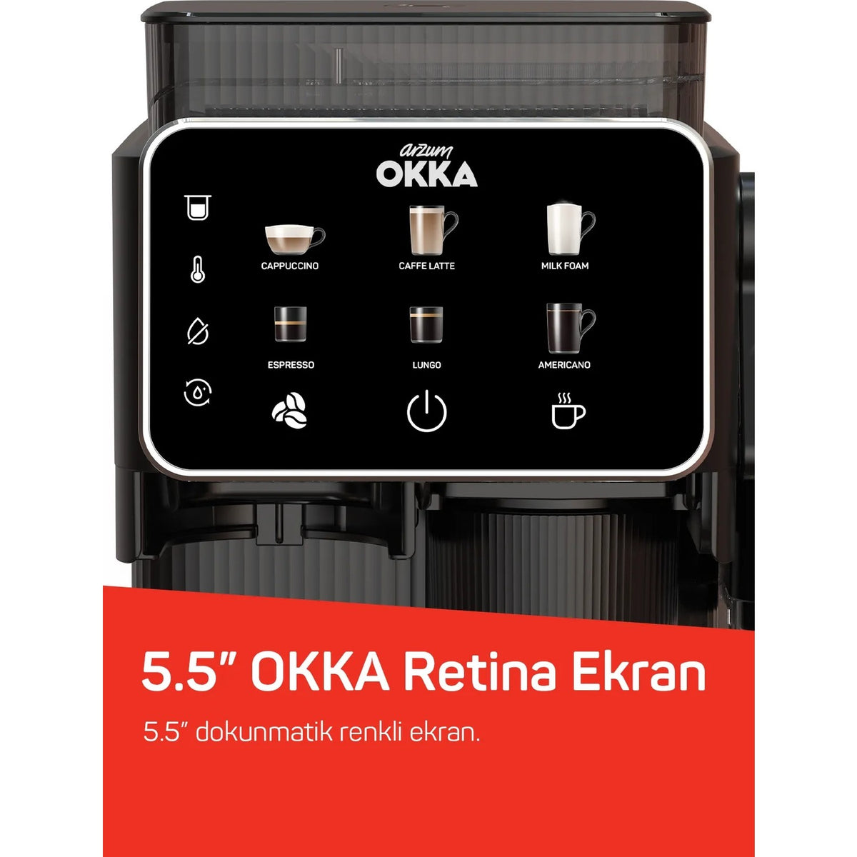Arzum OK0047 Okka Barista Compact Automatic Espresso Machine - MALLTURK