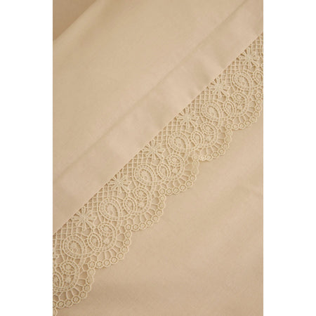 Karaca Home Velisse Lace Double Duvet Cover Set Beige - MALLTURK