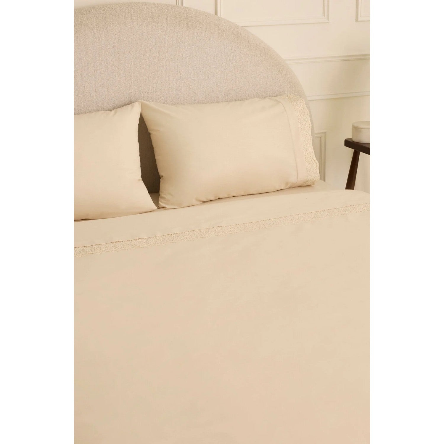 Karaca Home Velisse Lace Double Duvet Cover Set Beige - MALLTURK