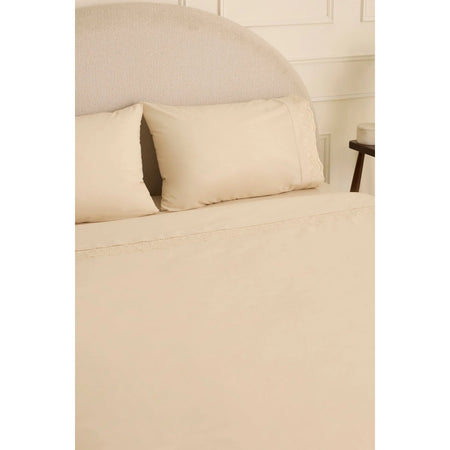 Karaca Home Velisse Lace Double Duvet Cover Set Beige - MALLTURK