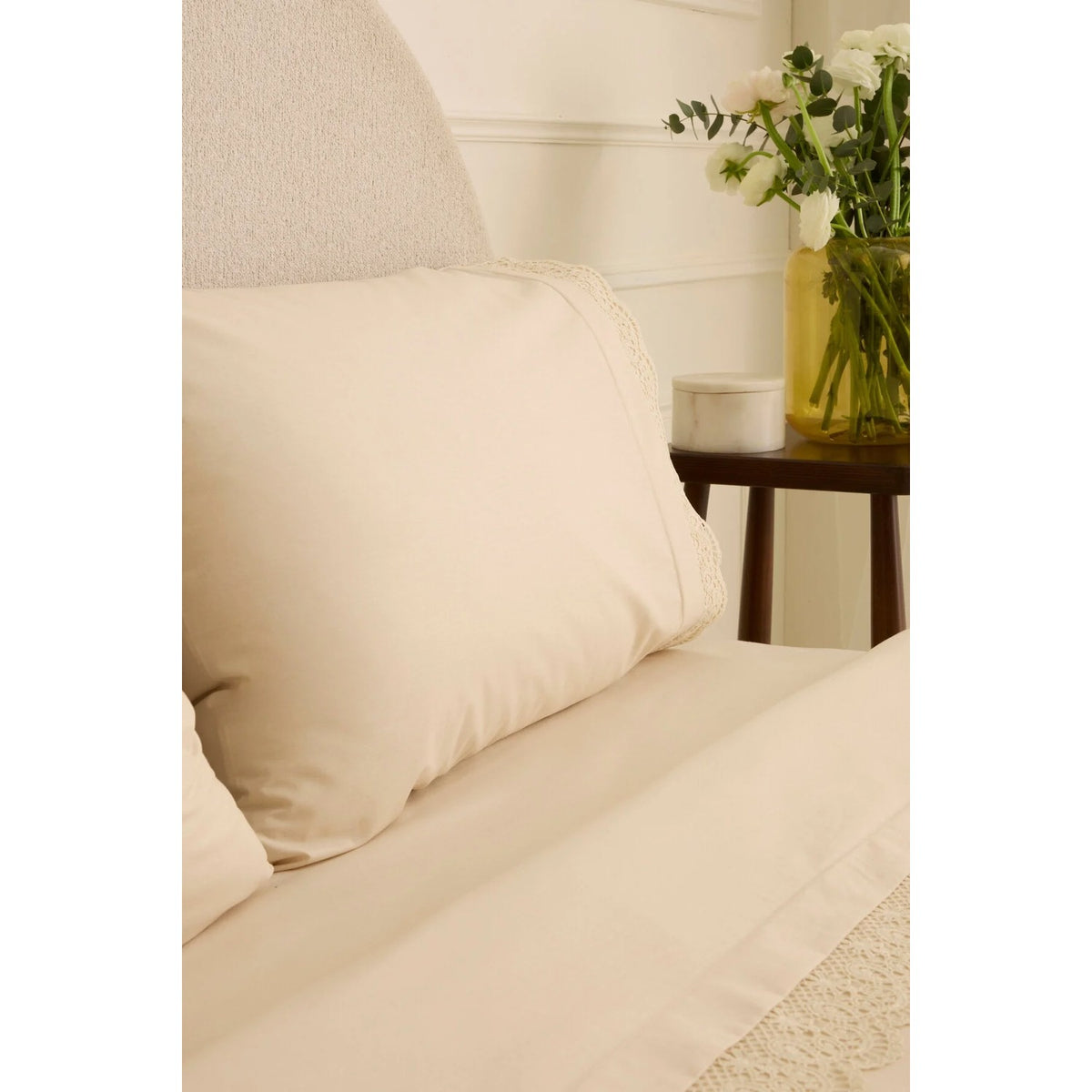 Karaca Home Velisse Lace Double Duvet Cover Set Beige - MALLTURK