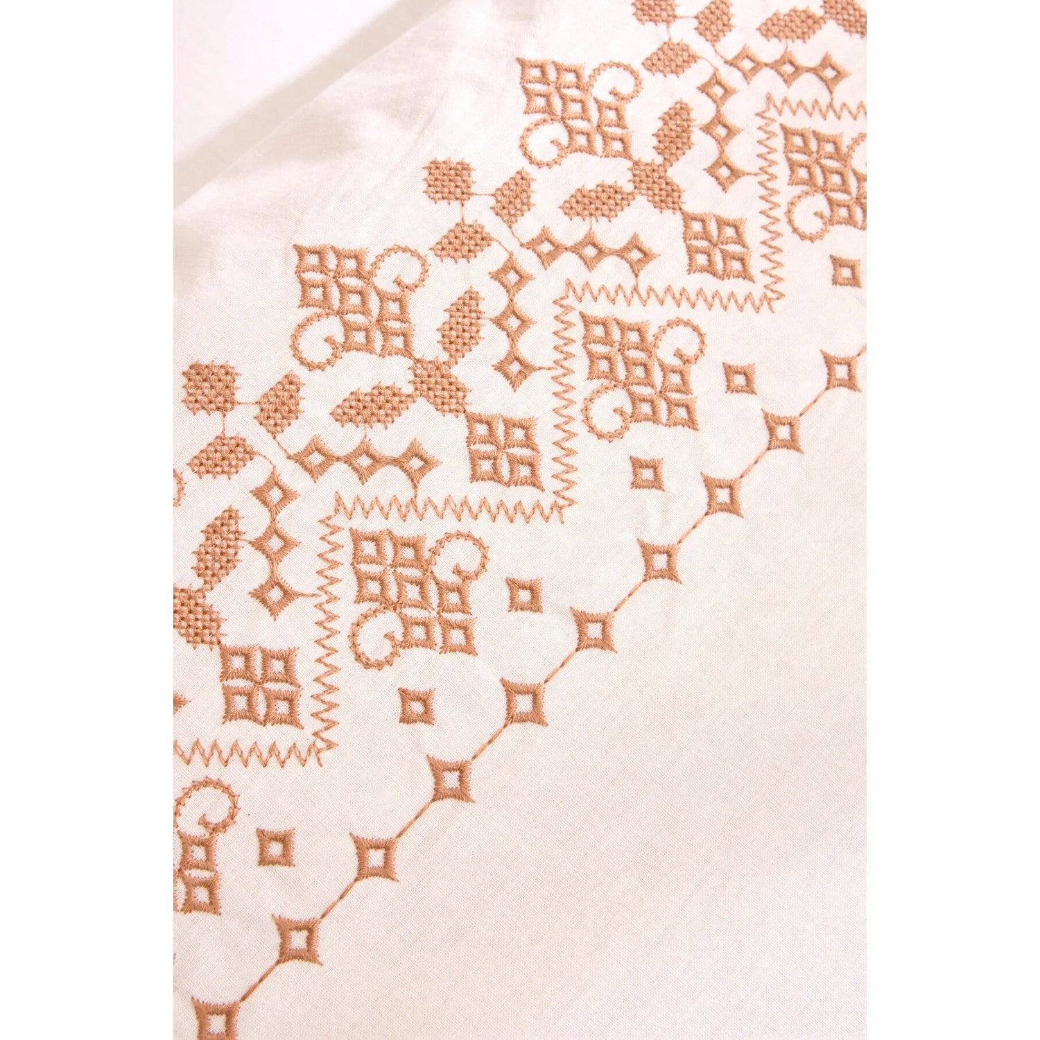 Karaca Home Merletto %100 Cotton Kanavice Embroidered Double Duvet Cover Set White - MALLTURK