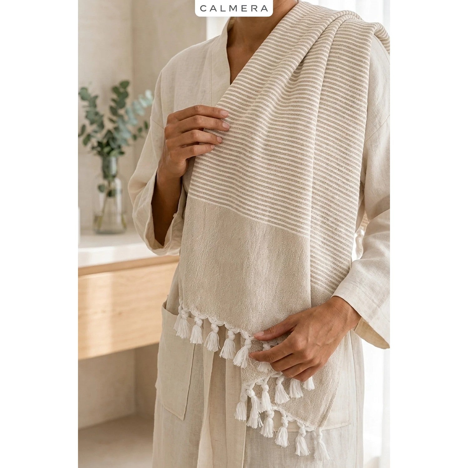 Calmera Striped Cotton Turkish Pestemal