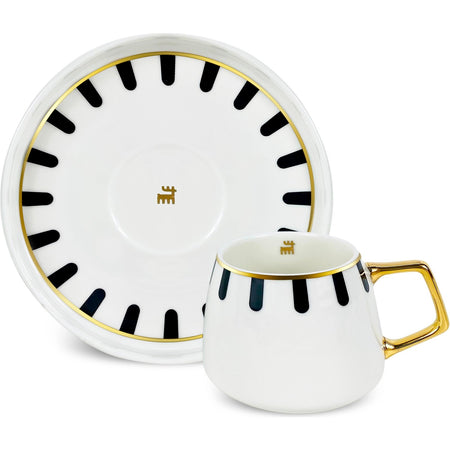 Karaca 50th Anniversary Signature Collection Korea Turkish Coffee Cup Set for 2, 100 ml - MALLTURK