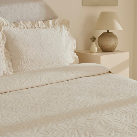 Karaca Home Branley Ruffled Double Bedspread Set Natural - MALLTURK