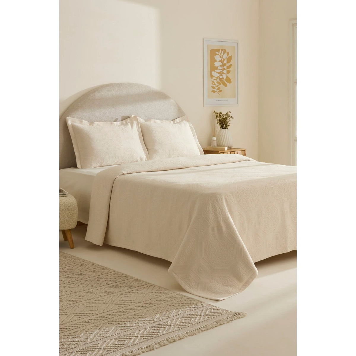 Karaca Home Oriana Double Bedspread Set Natural - MALLTURK