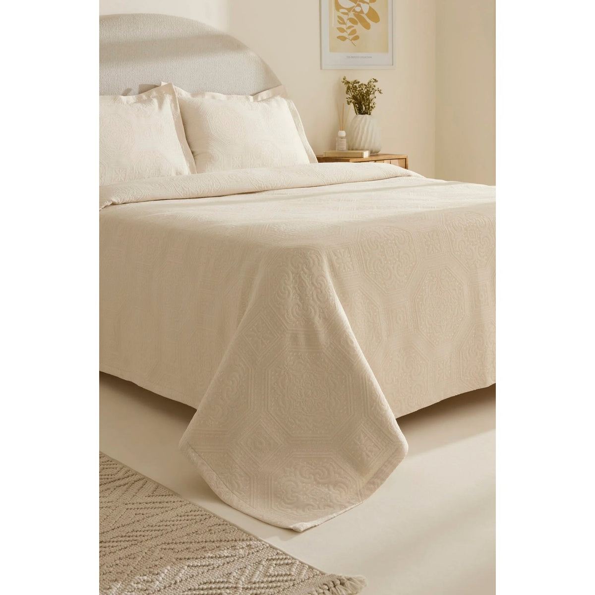 Karaca Home Oriana Double Bedspread Set Natural - MALLTURK