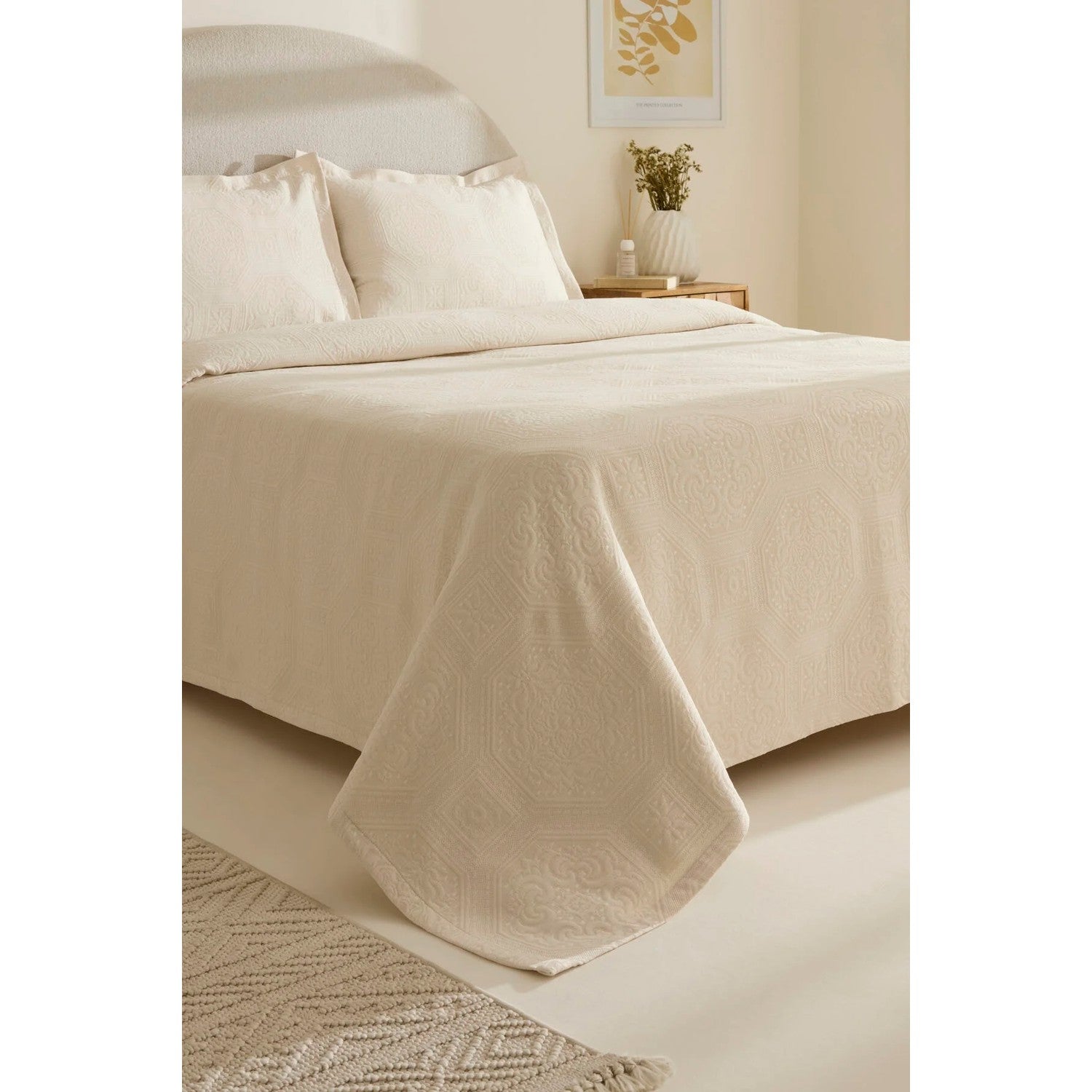 Karaca Home Oriana Double Bedspread Set Natural - MALLTURK